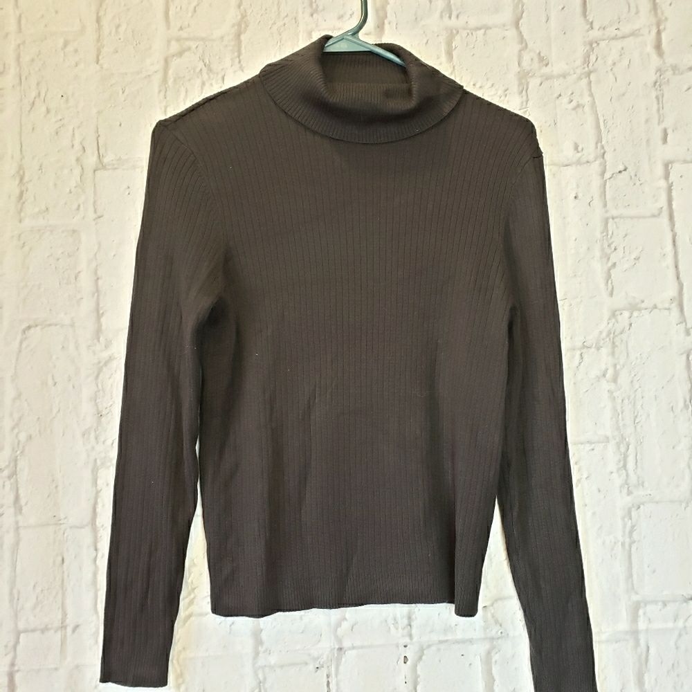 DIVIDED BY H&M Black Ribbed Turtleneck Top Medium